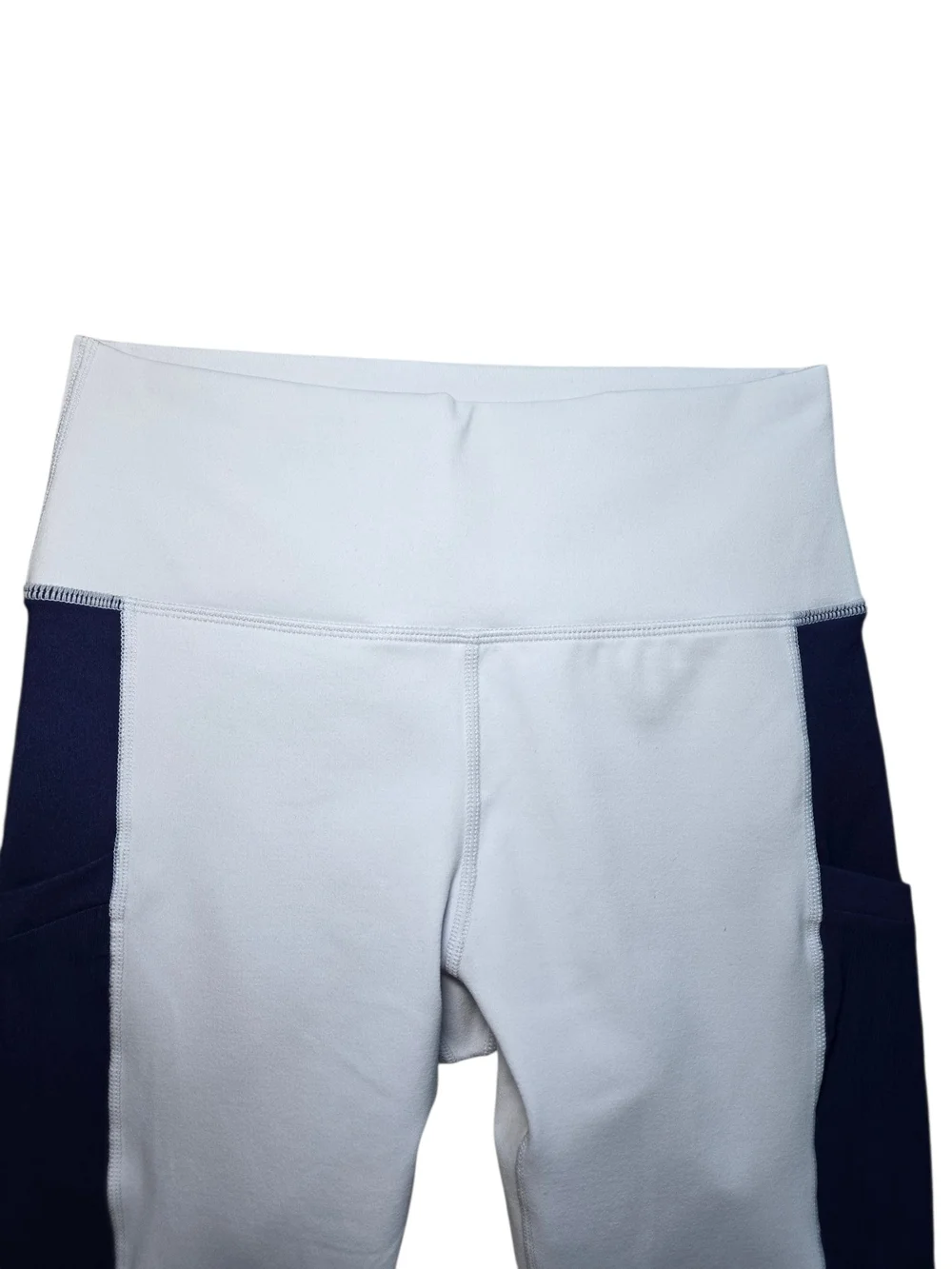 Fabletics White Leggings with Navy Side Panels - Picture 4 of 11